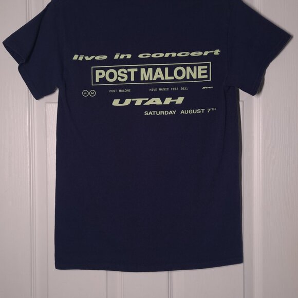 Post Malone Live: Hive Music Fest 2021 Utah USED Shirt (DISTRESSED, S, Blue) - Picture 7 of 7